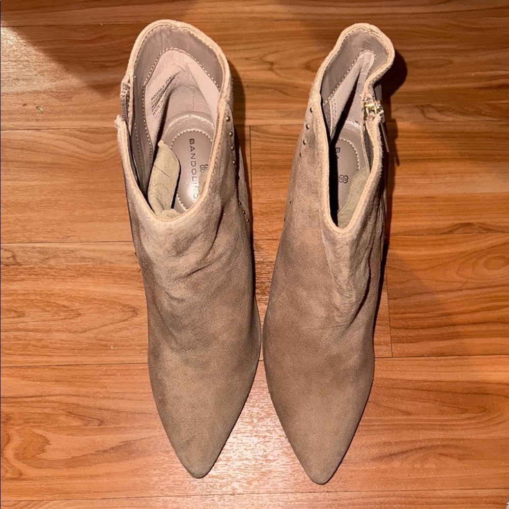 Bandolino Tan Ankle Booties with Pointed Toe